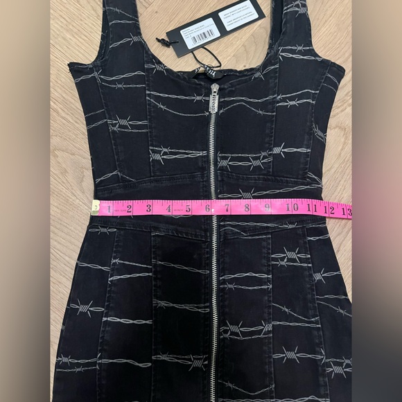 Barbed wire corset denim dress BNWT - Picture 4 of 8